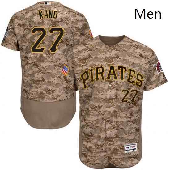 Mens Majestic Pittsburgh Pirates 27 Jung ho Kang Camo Flexbase Authentic Collection MLB Jersey